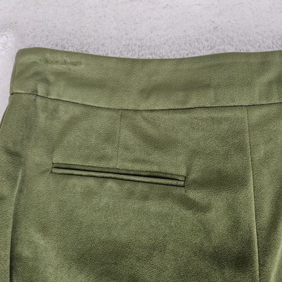 Topshop Green Flare Pants Size 4 70s Retro Tailored Eclectic Velour Whimsigoth - Picture 5 of 12